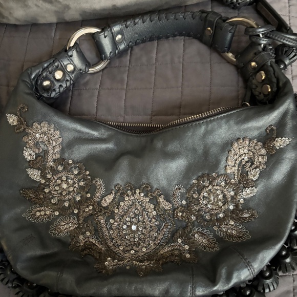 Vintage Isabella Fiore Embroidered tasseled Leather hobo Women's Bag orig $598 - Picture 2 of 9